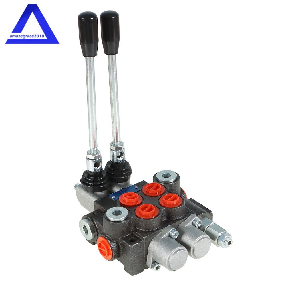 2 Spool Hydraulic Monoblock Double Acting Control Valve 11GPM SAE Ports 3625 PSI