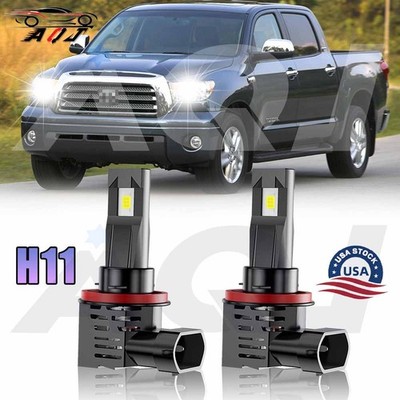 For Toyota Tundra 2007-2013 H11 Bright White LED Headlight High Low Bulbs Kit