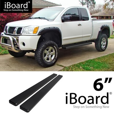 APS Running Board Side Step Bars 6in Black Fit Nissan Titan King Cab 04-24