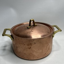 Vintage Paul Revere Copper Pot w/Lid Made USA Brass Handle