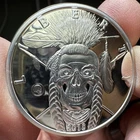 2018 Indian Chief Skeleton Skull Rare Coin 1 Troy Oz .999 Fine Silver Round 999