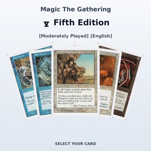 Magic The Gathering Fifth Edition - Select Your Cards (MP)