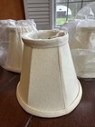 3 Lampshades For Chandelier Bulbs. Ivory. Gold Hardware. — photo 2