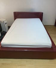 Red Leather Double Bed Frame and Mattress