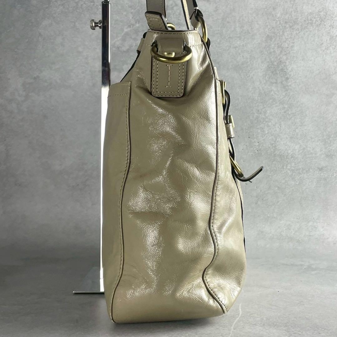 COACH 2-Way Tote Shoulder Bag Leather Turn Lock Japan A-251215-1 thumbnail 3