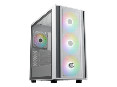 Cooler Master MasterBox 600 ATX White Mid-Tower Case, Back-Connected Motherboard