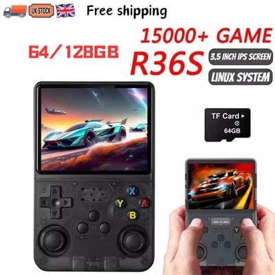 R36S Retro Handheld Video Game Console 64GB 128GB 3.5" IPS Screen Linux System