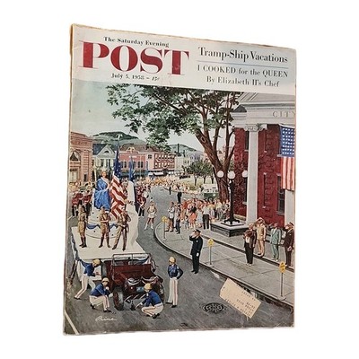 VTG Saturday Evening Post July 1958  Magazine ''Tramp-Ship Vacations''