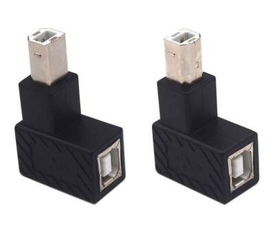 Traovien 90 Degree USB B Printer Adapter, 2 Pack USB 2.0 Type-B Male to Femal...