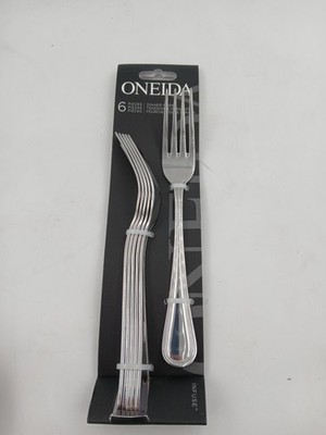 Oneida Infuse Stainless Steel Dinner Forks Set Of 6 Silver Flatware Smooth Style
