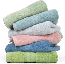 Cleanbear Hand Towel Face Towel Set,100% Cotton, Assorted Colors Hand Towels, Si