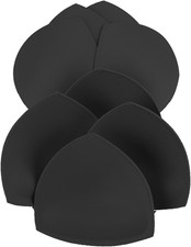 Bra Pad Inserts 4 Pairs for Sports Bras A/B, C/D, D/E Cups - Beige, Black, White