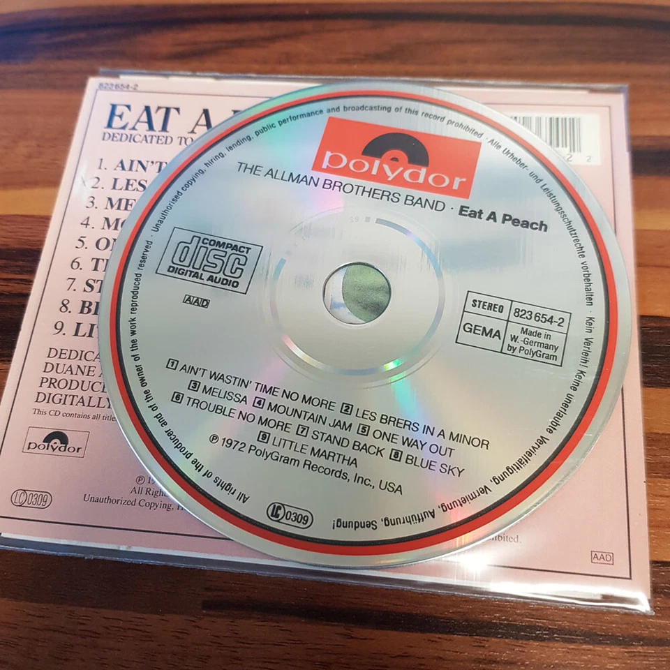 THE ALLMAN BROTHERS BAND: Eat A Peach  WGER POL  > VG+/VG+(CD) - Bild 2 von 2