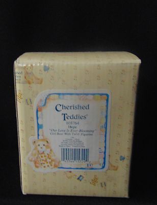 Cherished Teddies ''HOPE - ''Our Love Is Ever-Blooming'' Figurine Tulip Enesco 1994