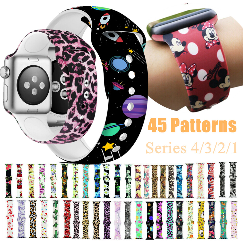 48 Patterns Sport Silicone Strap For apple watch Band Cute