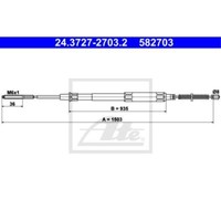 ATE Handbremsseil Bremsseil Hinten Passend FüR Seat Ibiza II 6K1 Cordoba 6K2