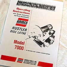 Ammco Operating Service And Parts Manual 7000 Hustler Brake Lathes
