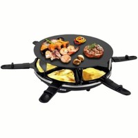 Syntrox Lille Raclette Grill Mit 6 PfäNnchen Und GroßEr Glas-Keramik Grillplatte