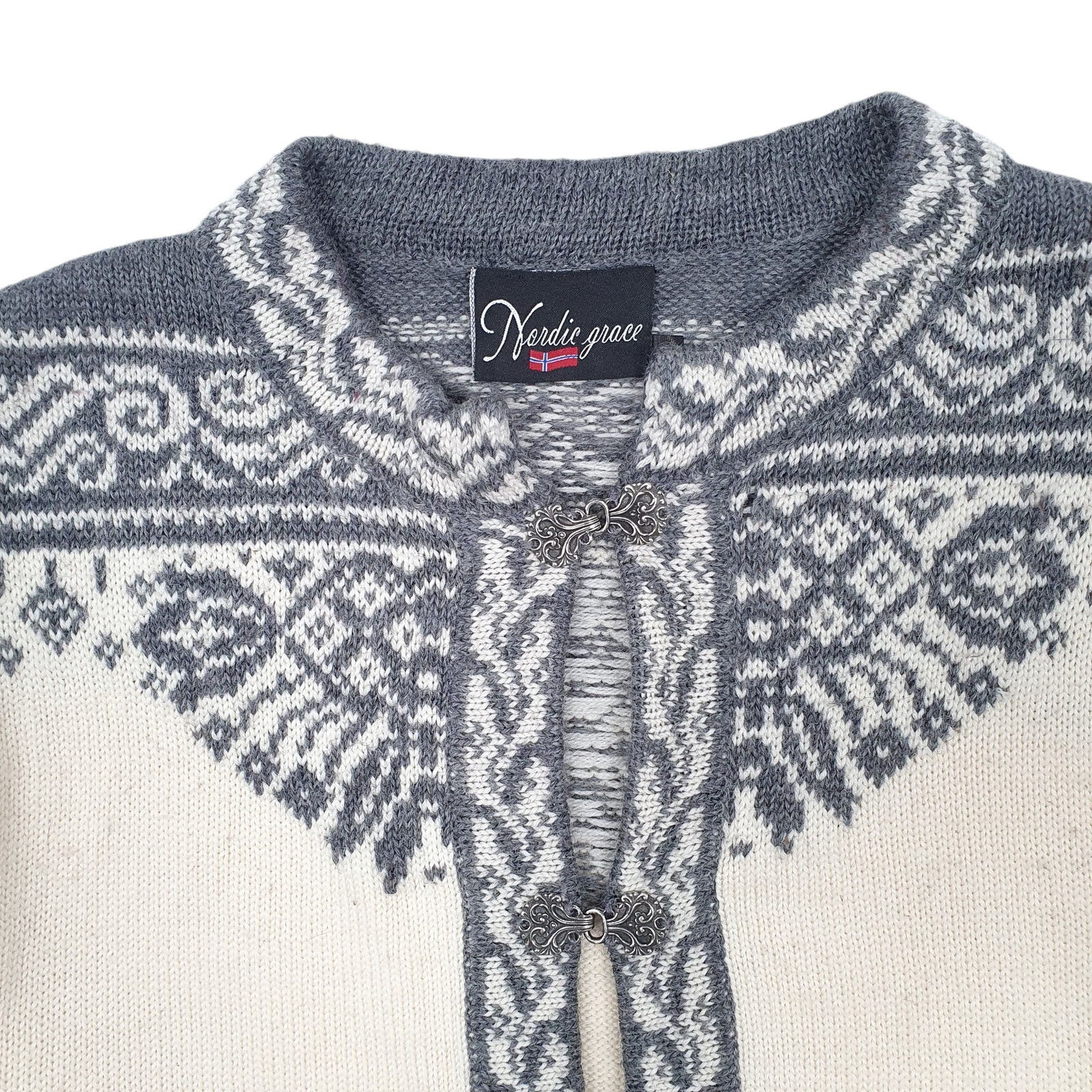 NORDIC GRACE Cardigan Polyester Jumper Sweatshirt Womens S image 2