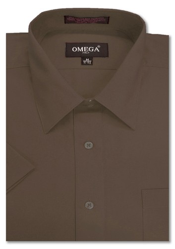 Mens Solid SHORT SLeeve Premium Regular fit Dress Shirts, 26 colors, size S~5XL - Picture 13 of 28