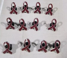 12 Red Awareness Ribbon Pins - Bulk Pack - 1 inch ~ DARE Drug Free, Heart Health