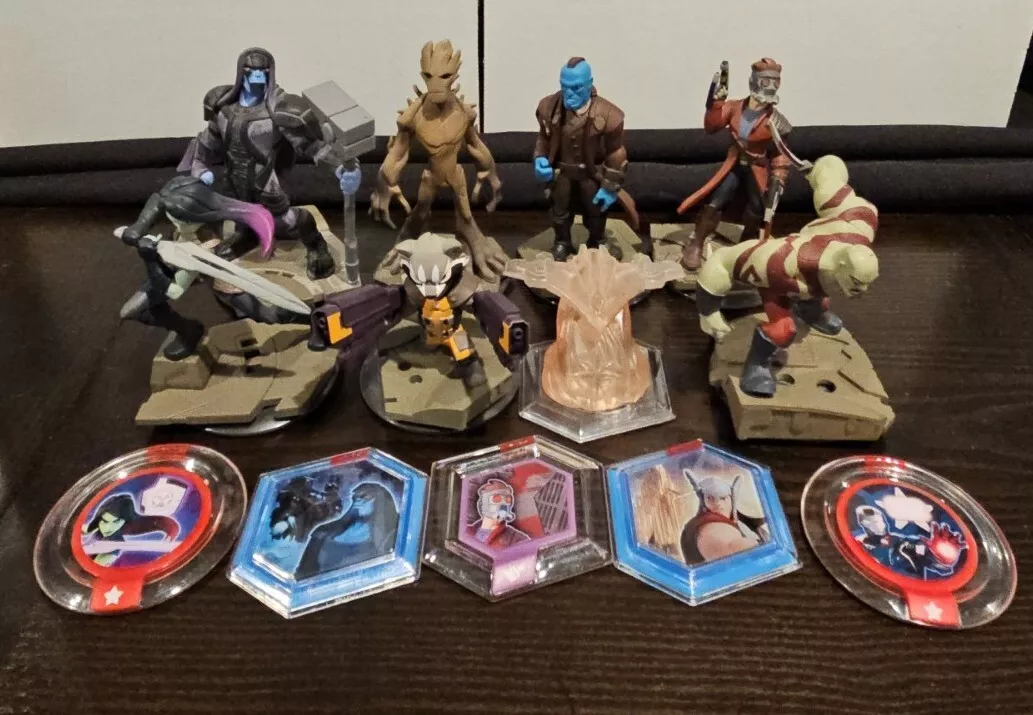 Disney Infinity 2.0 Marvel Guardians Of The Galaxy Star Lord Gamora +  Crystal