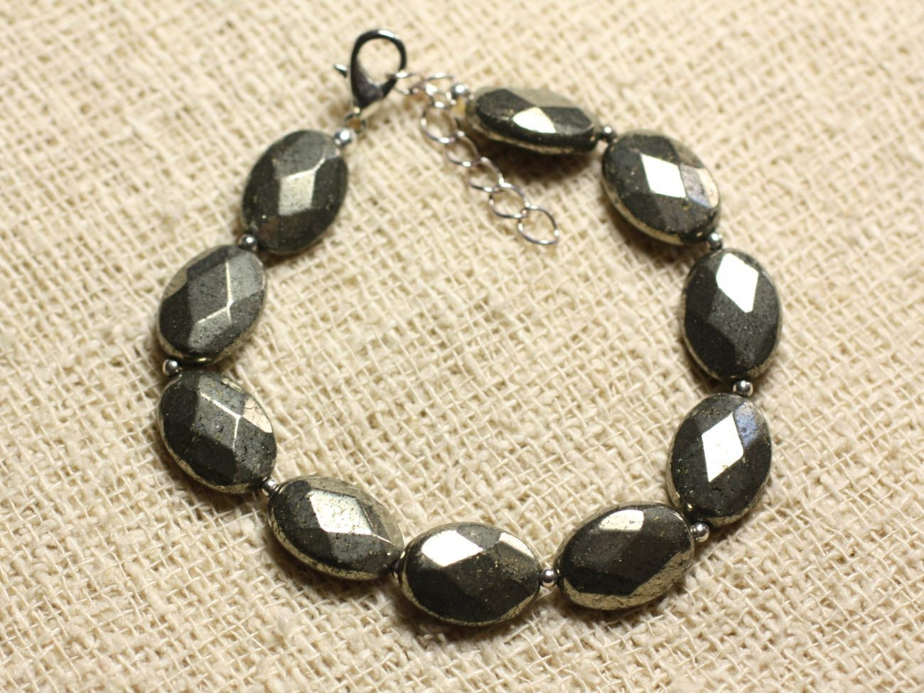 Bracelet Argent 925 et Pierre Pyrite, le cadeau précieux idéal
