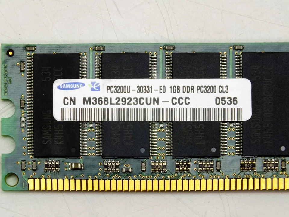 Samsung 1GB DDR RAM 400 MHz DIMM 184-Pin RAM PC3200 RAM Module M368L2923CUN-CCC - Image 4 of 4
