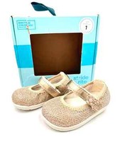 Stride Rite Lil Layla Gold Mary Jane Shoes Baby Girl 1M Floral Memory Foam