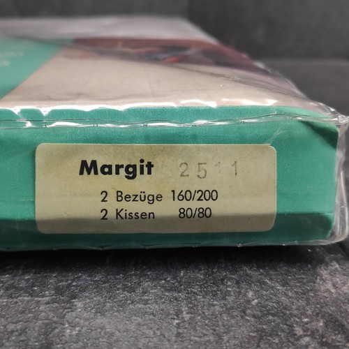 Mako Edel Damast Bettwäsche 4 Teilig Margarete Weiß Muster Neu In OVP Vintage - Picture 9 of 10