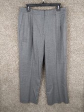 Brooks Brothers 100 Wool Pants Women 12 Gray High Rise Straight Professional