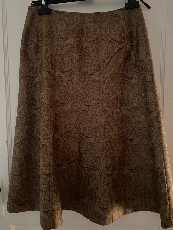 Винтажная шерстяная юбка Talbots с расклешенной подкладкой из пейсли, талия 28 дюймов - Изображение 3 из 4