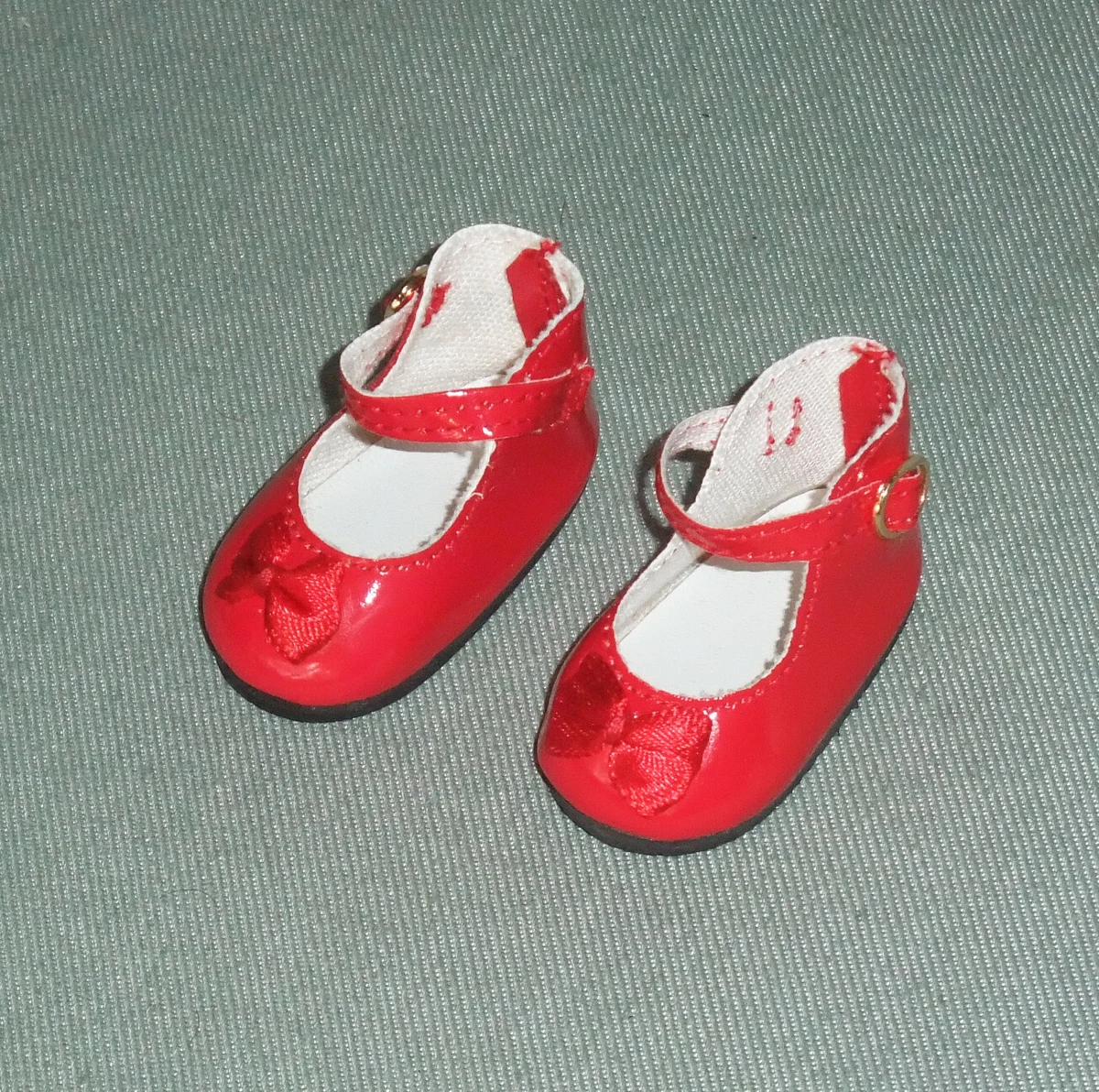 RED MARY JANE DOLL SHOES SOCKS for Sasha Baby Dolls 52mm