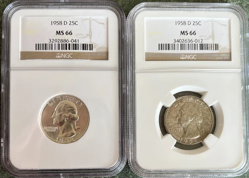 1958 D Washington Quarter NGC MS 66