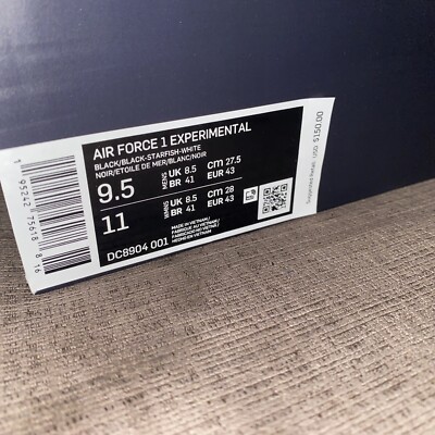m NEW NIKE AIR FORCE 1 EXPERIMENTAL SIZE 9.5 HALLOWEEN BLACK