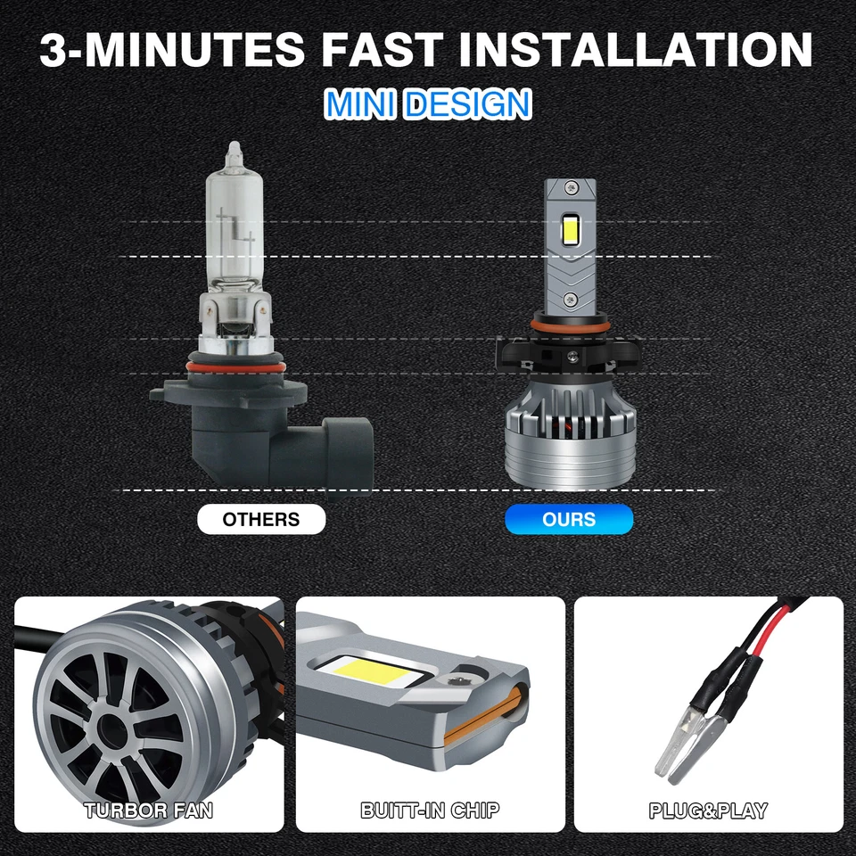 9005 H11 5202 LED Headlights Fog Light fit Chevrolet Silverado 1500 2500 3500 HD - Imagem 2 de 4