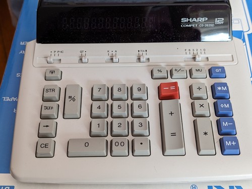 Sharp CS-2635D 12-Digit Desktop 2-color Printing Calculator Open Box - Picture 4 of 5