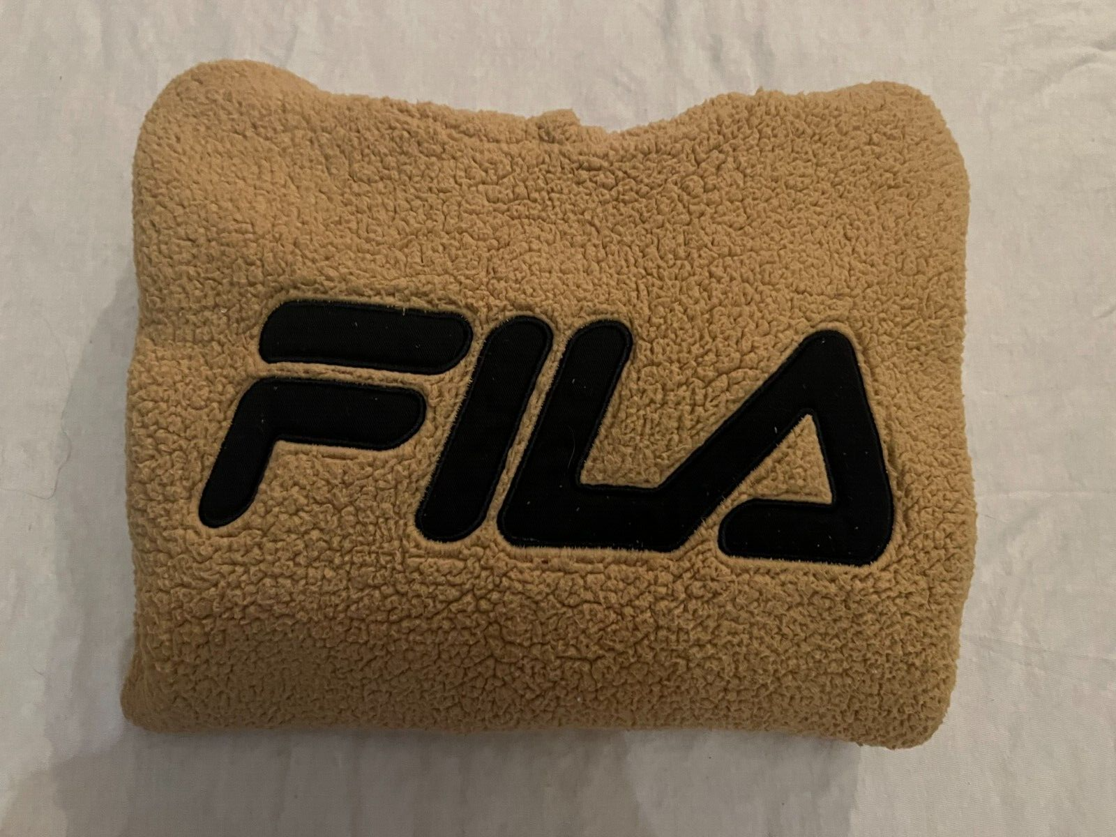 FILA FUZZY FLEECE XL Donna BEIGE MANICA LUNGA FELPA CON CAPPUCCIO PULLOVER SHERPA
