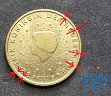 Netherland,10 eurocent,2000 rare coin stamp defect on both sides Weight 4,12g