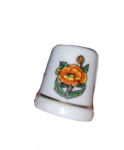 Vintage Thimble Daisy Two Porcelain Flower Floral 107 - Picture 2 of 8