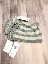 Ralph Lauren Collection ll Grey Striped HTR Bear Beanie Baby Knit Size 6 / 9M