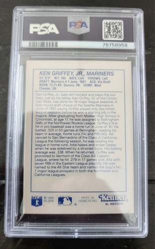 1990 Kenner Starting Lineup Yellow Border Ken Griffey Jr. PSA 6 - Picture 2 of 2