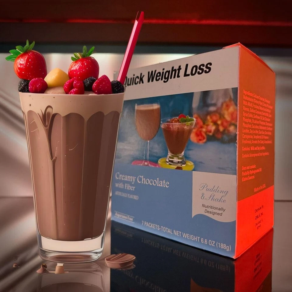 QWL Cremoso Chocolate Pudín Batido Comida Reemplazo - 15g Proteína, Bajo en Calorías Foto 3 de 4