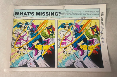 DEFENDERS fun games #12 art comic book color guide HULK HELLCAT VALKYRIE 1980
