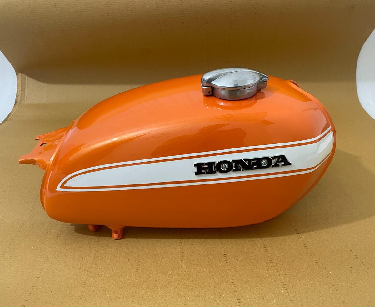 Honda CL350 Scrambler 1973 Candy Topaz Orange & White Alloy Fuel