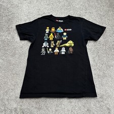 Lego Star Wars Camiseta Gráfica Niños XL Negra Cuello Redondo Algodón Manga Corta Camiseta