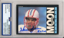 1985 TOPPS FOOTBALL WARREN MOON SIGNED HOF ROOKIE RC PSA DNA COA AUTOGRAPHED