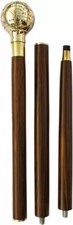 Vintage Globe Handle Wooden Walking Stick Cane 37" Long For Dad/Grandpa/Father.