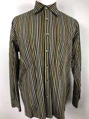 Acorn by Bob Goldfeder Men's Long Sleeve Button Front Striped Dress Shirt XL