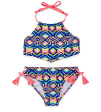 Girls Freestyle 2pc. Aztec Triangle Tankini Swimsuit Set Size 12  00290